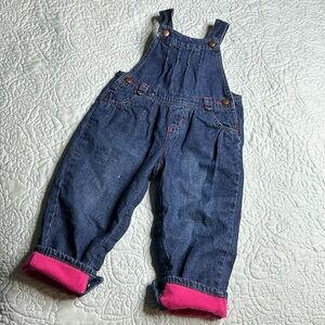 18M vintage Oshkosh Toddler Lined pink Oshkosh,jean jumper Denim
